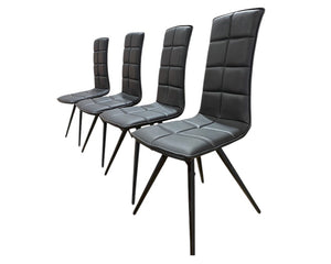  Lot de 4 chaises en cuir noir pivotante d'exposition - Souffle d'intérieur