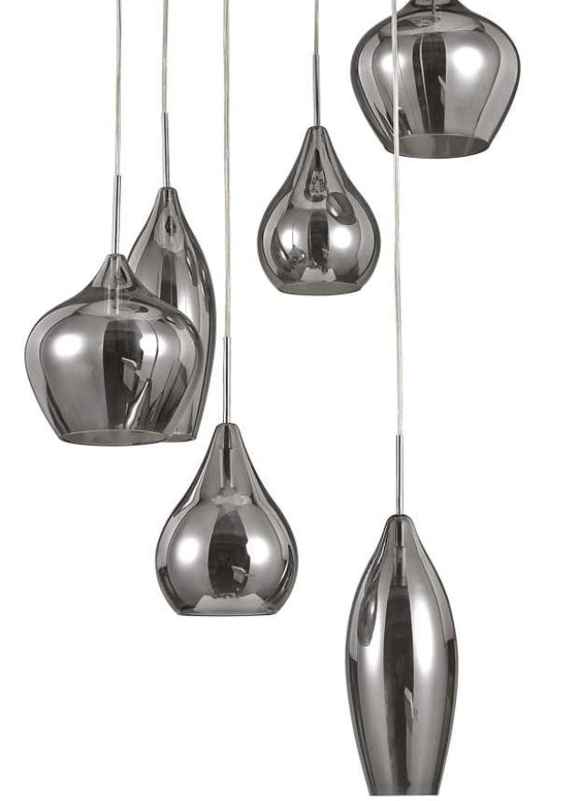 Détail Lustre moderne – Sofia – verre soufflé fumé