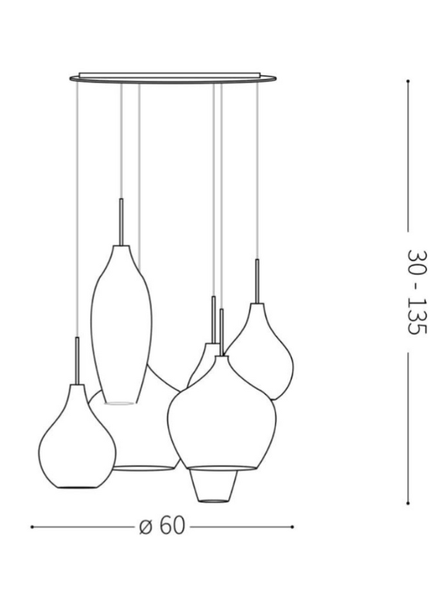 Schéma dimensions – Sofia – Ø60×30–135 cm