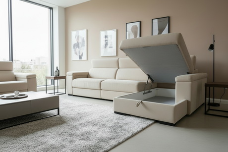 Méridienne coffre ouvert