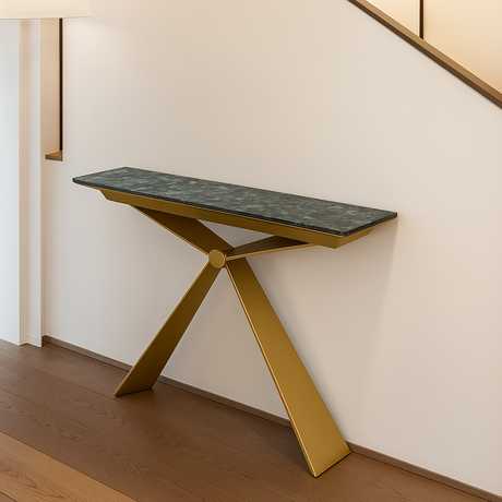 console d’entrée design en céramique marbre vert -  Genesy - altacom