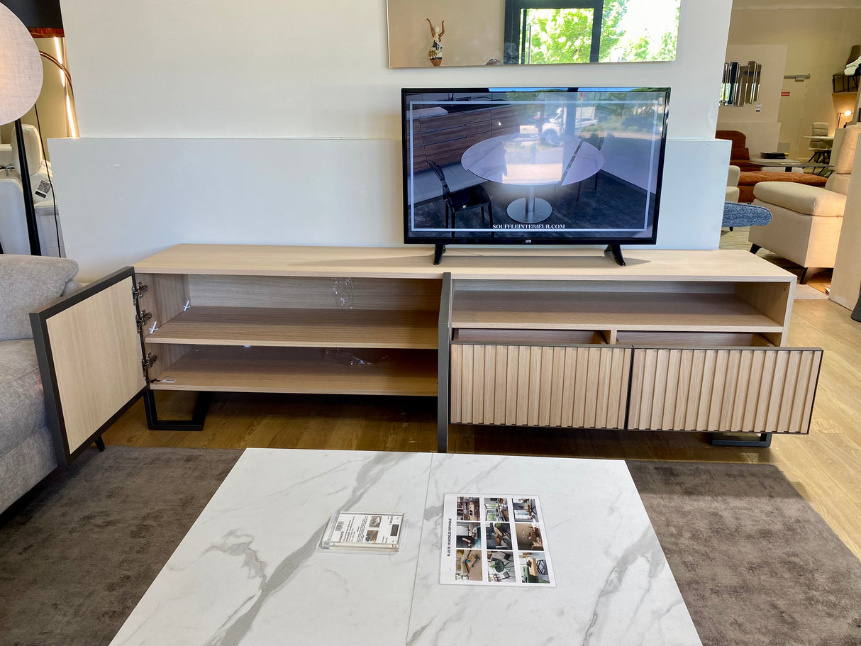 MEUBLE tv bois et céramique  zagas oblique 