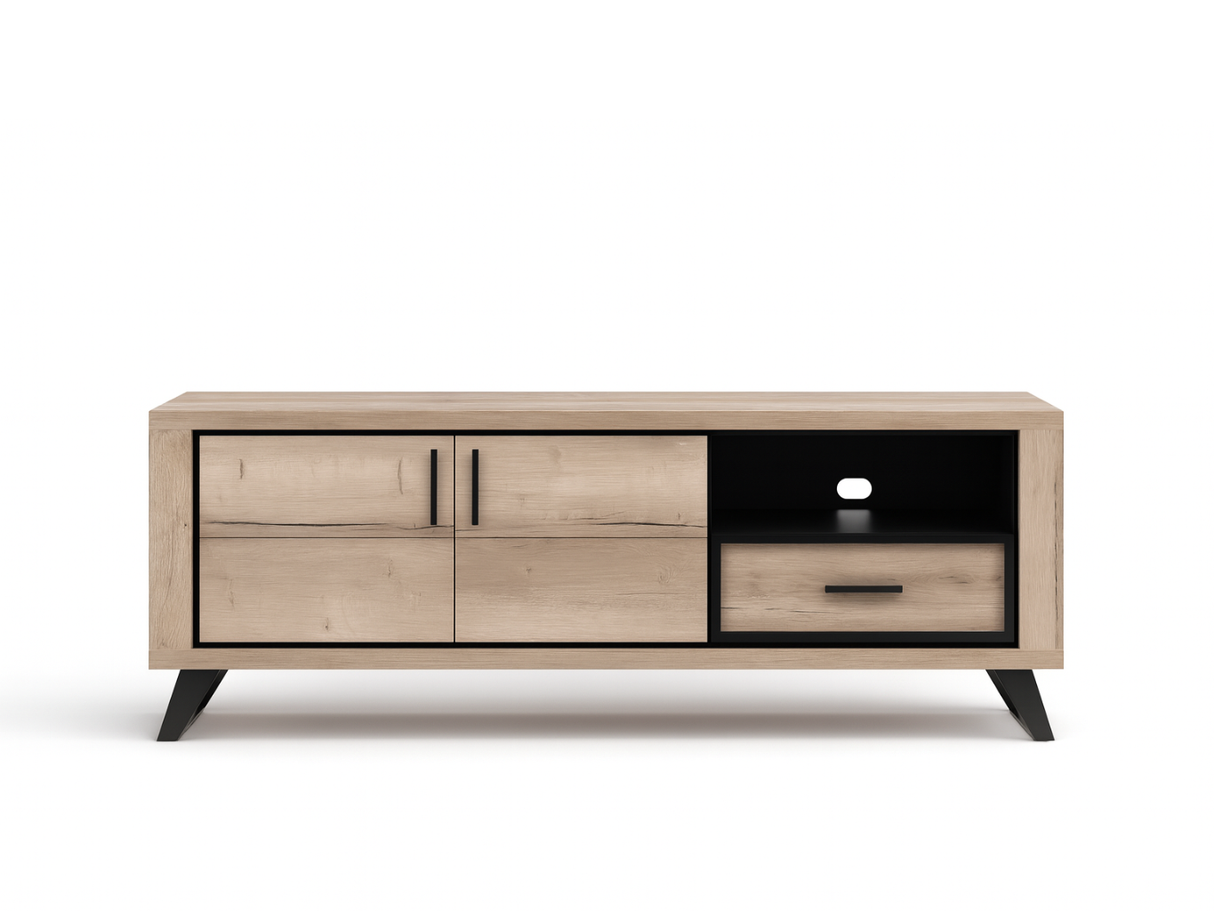Wood and metal TV cabinet L180 H63 D50cm - Rosa