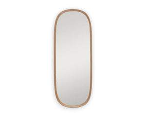 Miroir design mural ovale Solid Hall – vue de face – cadre en bois