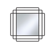 Miroir mural design Jessy – vue de face – carré équilibré – contour noir