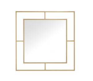 Miroir mural design moderne carré Brayan – vue de face – contour doré