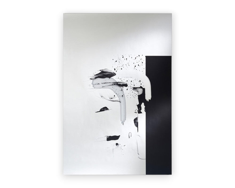 Miroir rectangulaire contemporain Connect I – vue de face – cadre noir