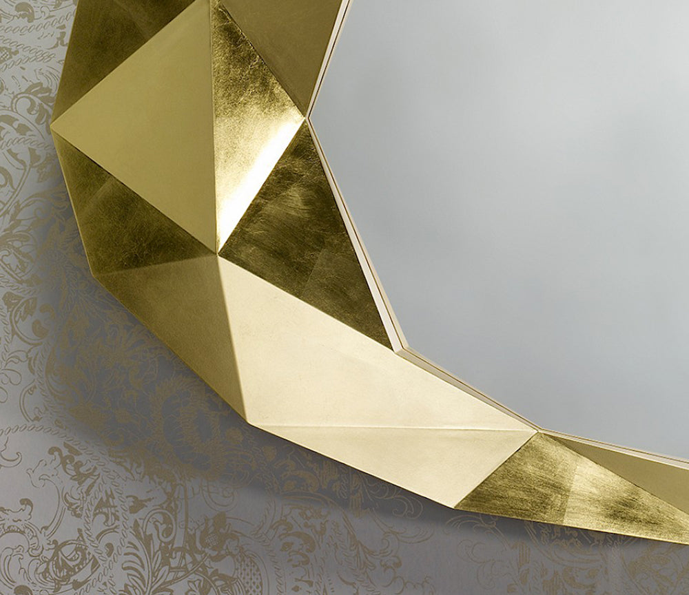 Miroir polygone doré Precious – vue en situation salon