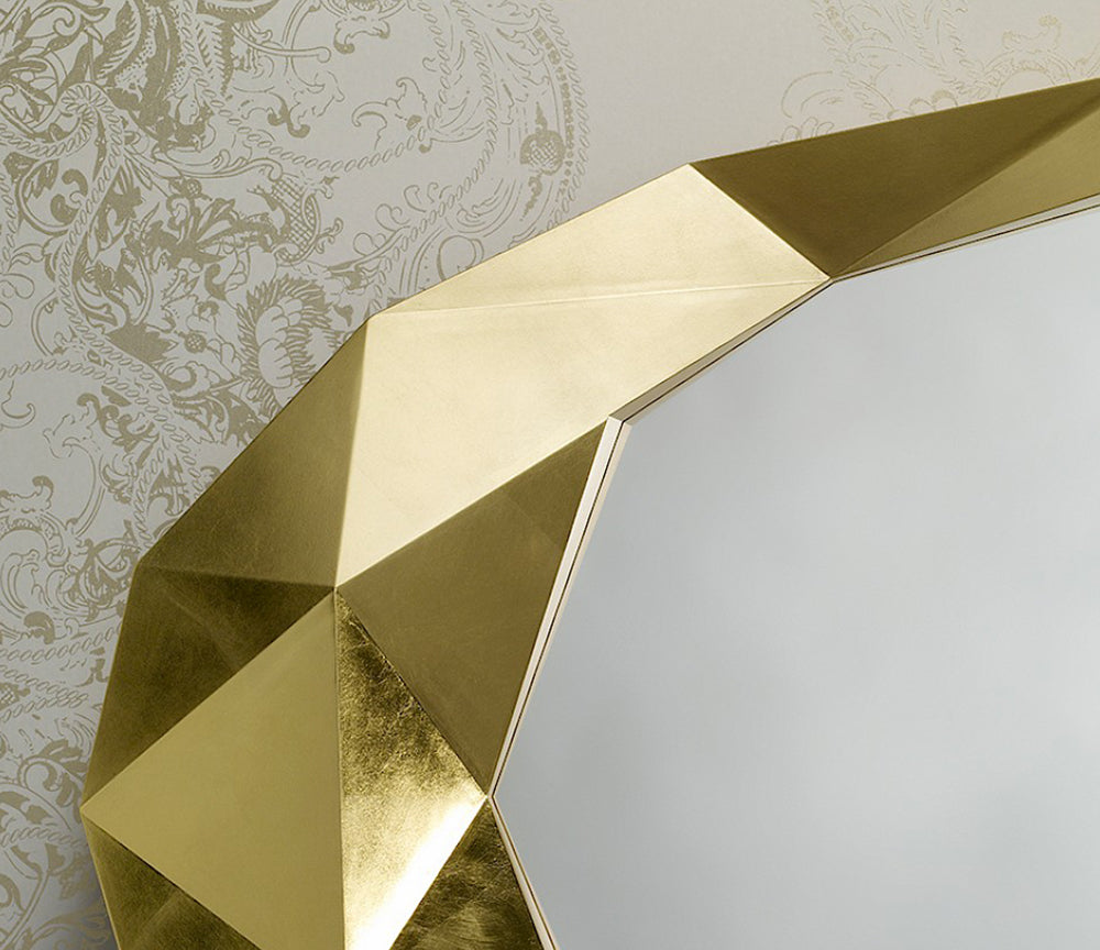 Miroir polygone doré Precious – zoom cadre sculpté