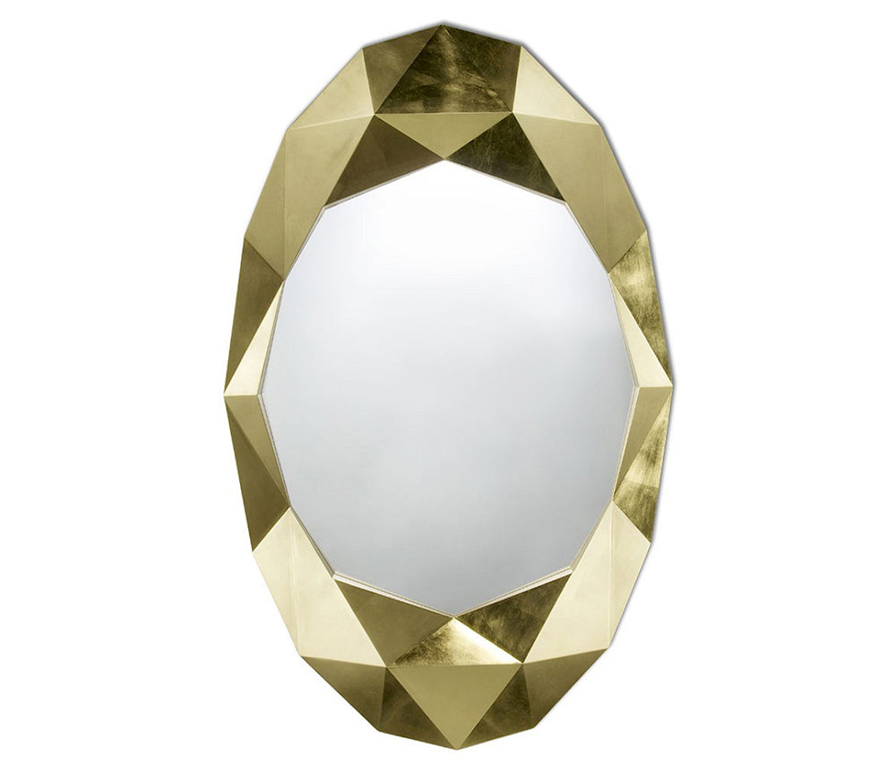 Miroir polygone doré Precious – vue de profil