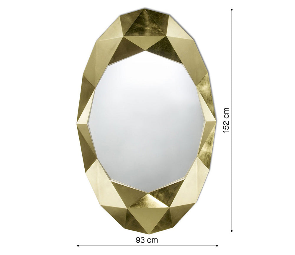 Miroir polygone doré Precious – vue d'ensemble