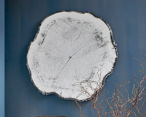 Miroir rond mural design Arbo en situation – salle à manger – vue de face