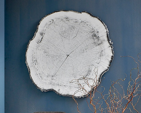 Miroir rond mural design Arbo en situation – salle à manger – vue de face