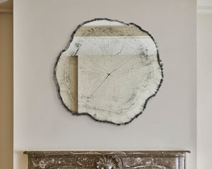 Miroir rond mural design Arbo en situation – salle à manger – vue de face