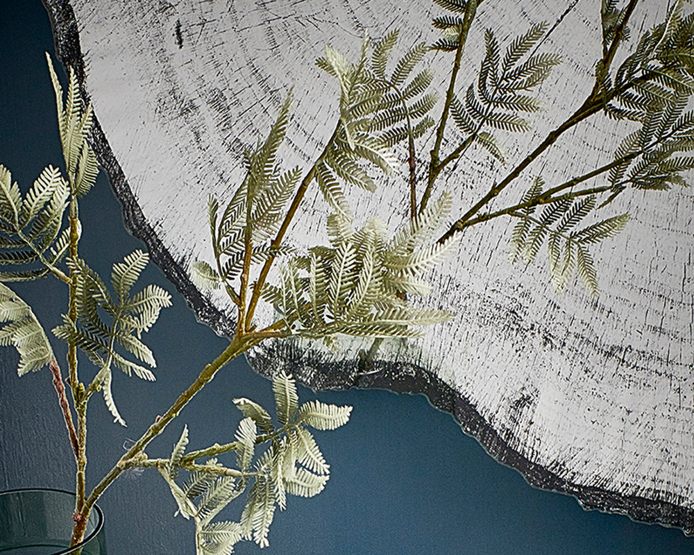 Détail Miroir rond mural – Arbo – effet tronc d'arbre – contour noir