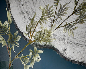 Détail Miroir rond mural – Arbo – effet tronc d'arbre – contour noir