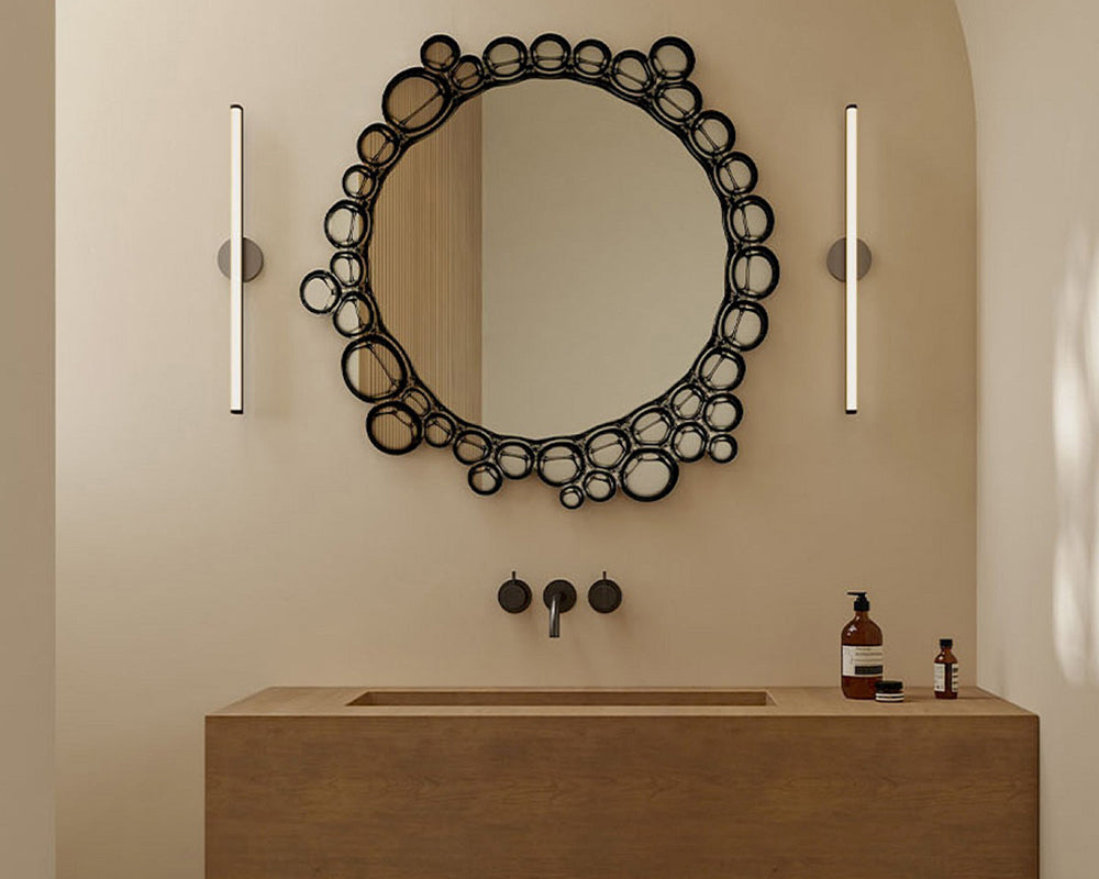 Miroir rond bulles Bubbly – vue en situation salon