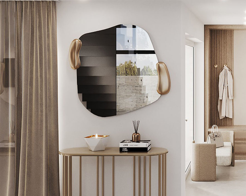 Miroir organique contour doré Calco – zoom contour sculpté