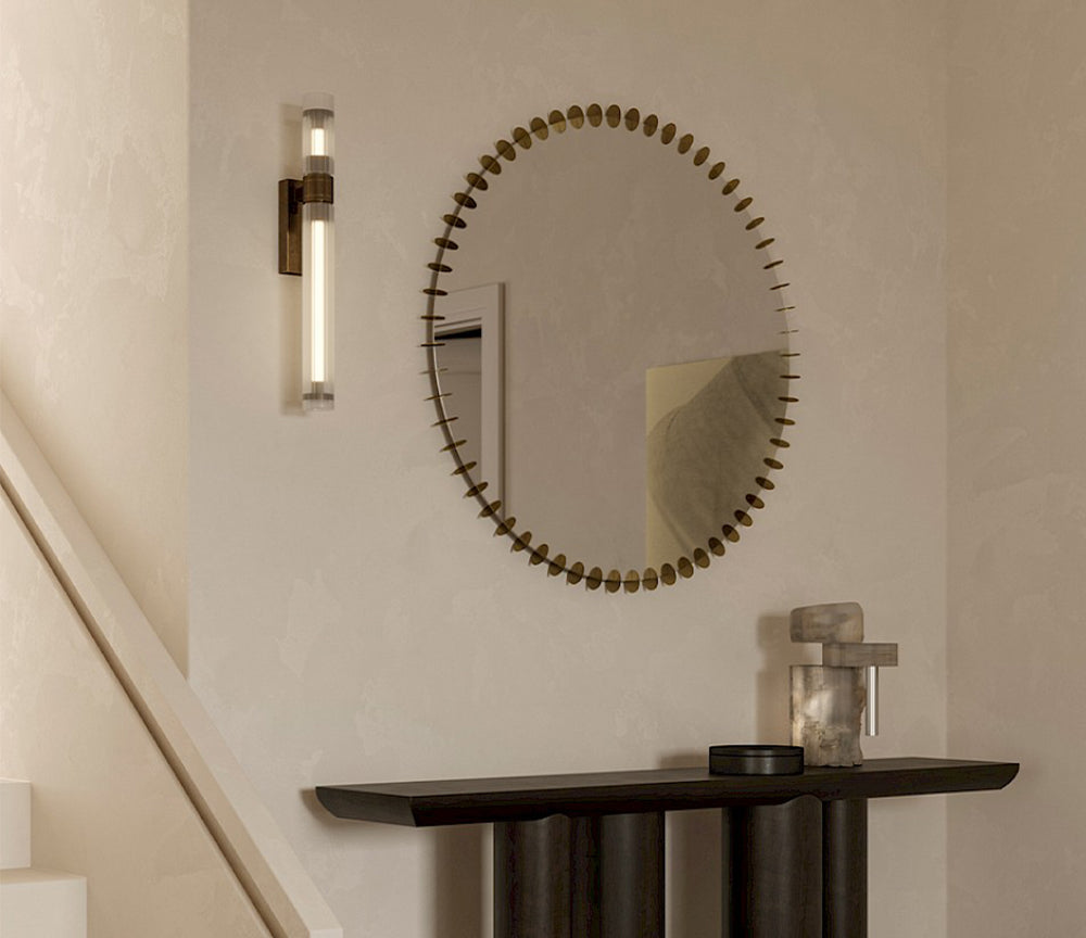 Miroir rond cercles dorés Ray – vue de profil