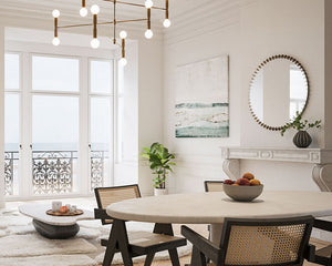 Miroir design rond avec ornement doré - Deknudt mirrors - Souffle d'Intérieur