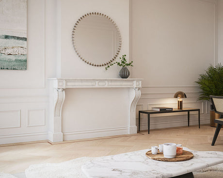 Miroir design rond avec ornement doré - Deknudt mirrors - Souffle d'Intérieur