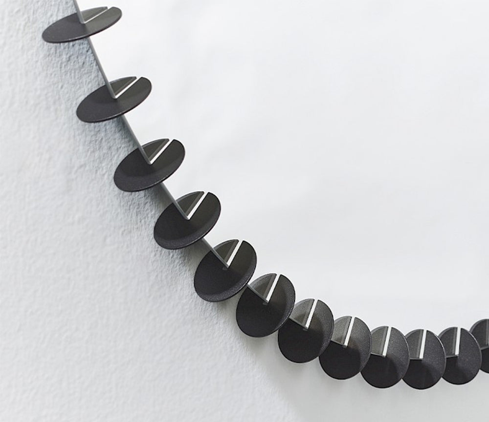 Miroir rond cercles métalliques noirs Ray – vue d'ensemble