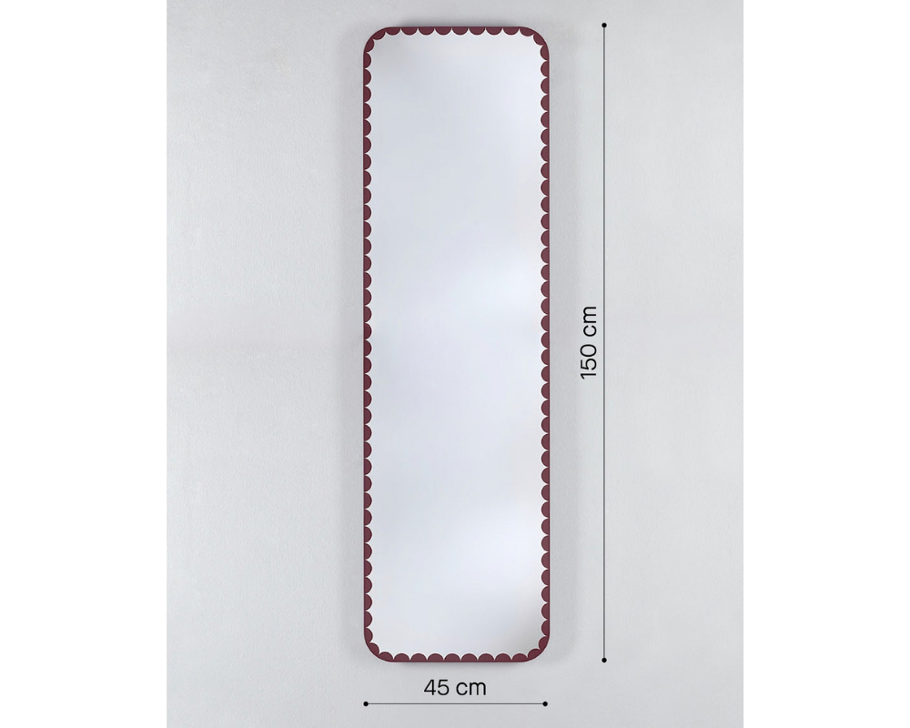 Miroir rectangle arrondi bordure rouge - Doily Hall
