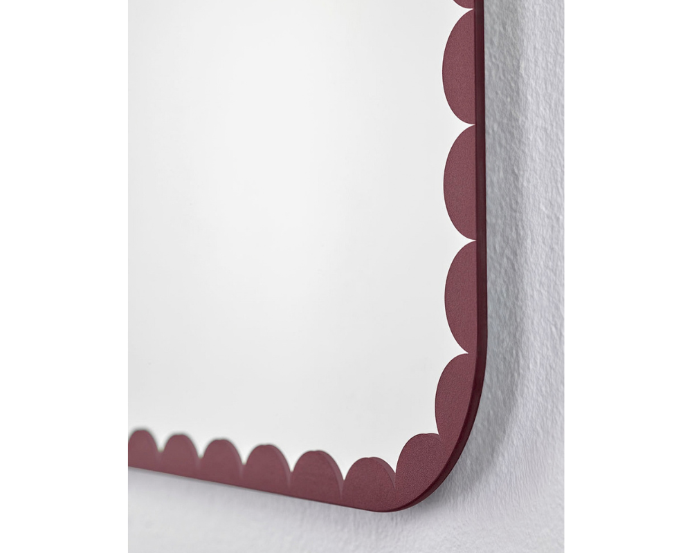 Miroir rectangle arrondi bordure rouge - Doily Hall