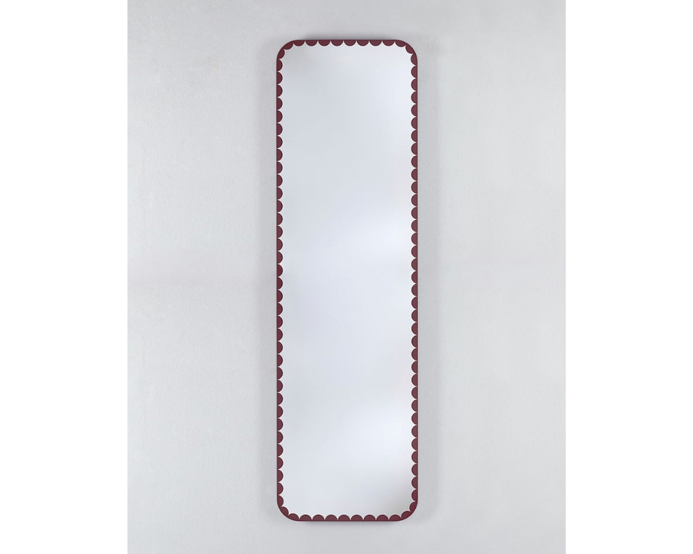 Miroir rectangle arrondi bordure rouge - Doily Hall