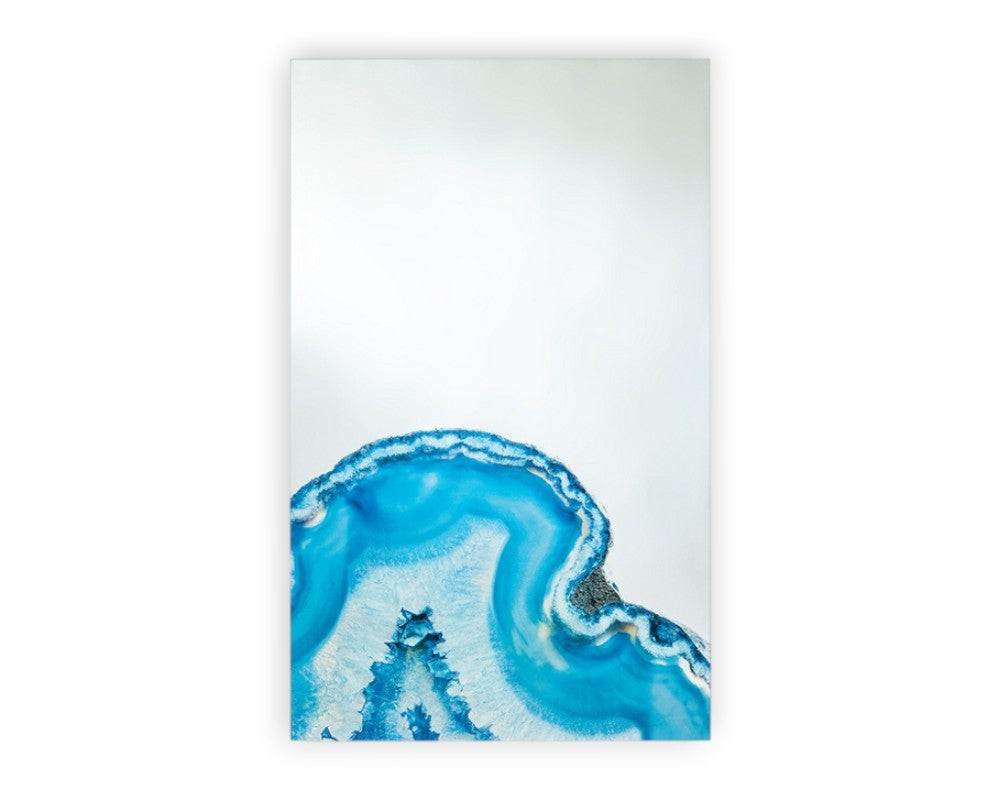 Miroir mural design rectangulaire Genny – vue de face – orné cristaux bleu