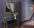 Miroir mural design moderne carré doré - Brayan-Souffle d'intérieur