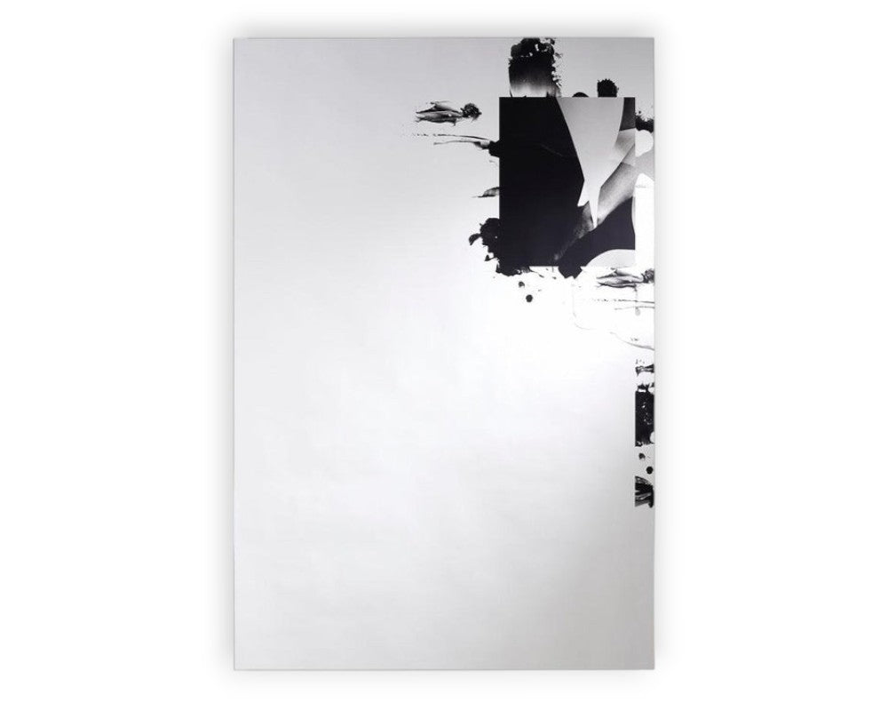 Miroir mural design rectangulaire Cathy– vue de face – motif abstraits noir