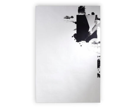 Miroir mural design rectangulaire Cathy– vue de face – motif abstraits noir