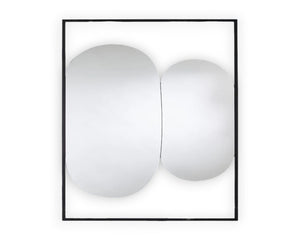 Miroir mural design contemporain Squeezy – vue de face  – cadre métal noir