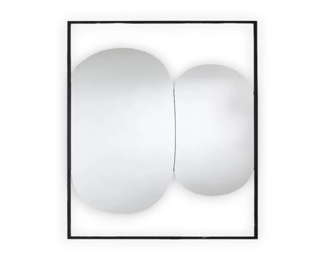 Miroir mural design contemporain Squeezy – vue de face  – cadre métal noir