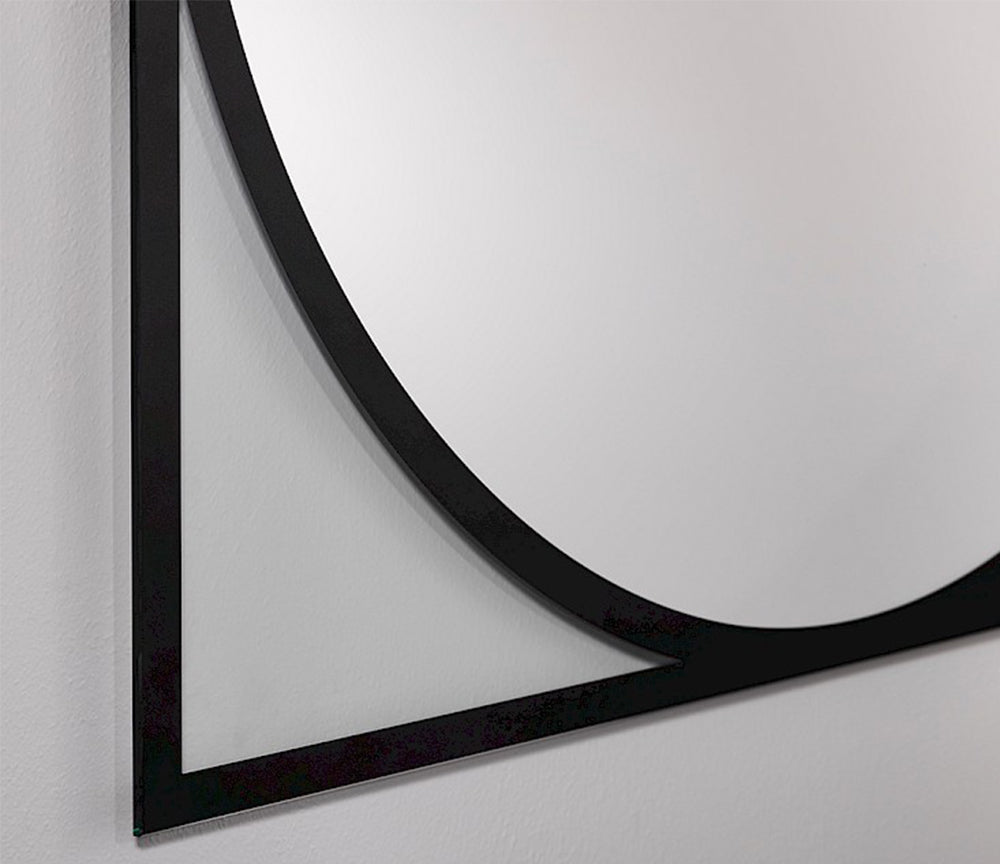 Miroir rond cadre carré noir Circo – vue d'ensemble