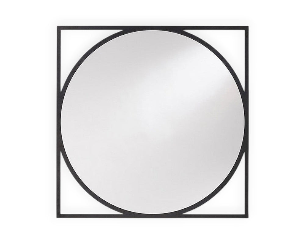 Miroir rond mural design moderne  Circo – vue de face – cadre carré