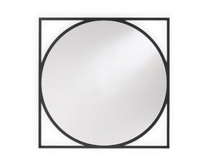 Miroir rond mural design moderne  Circo – vue de face – cadre carré