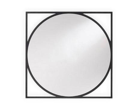 Miroir rond mural design moderne  Circo – vue de face – cadre carré