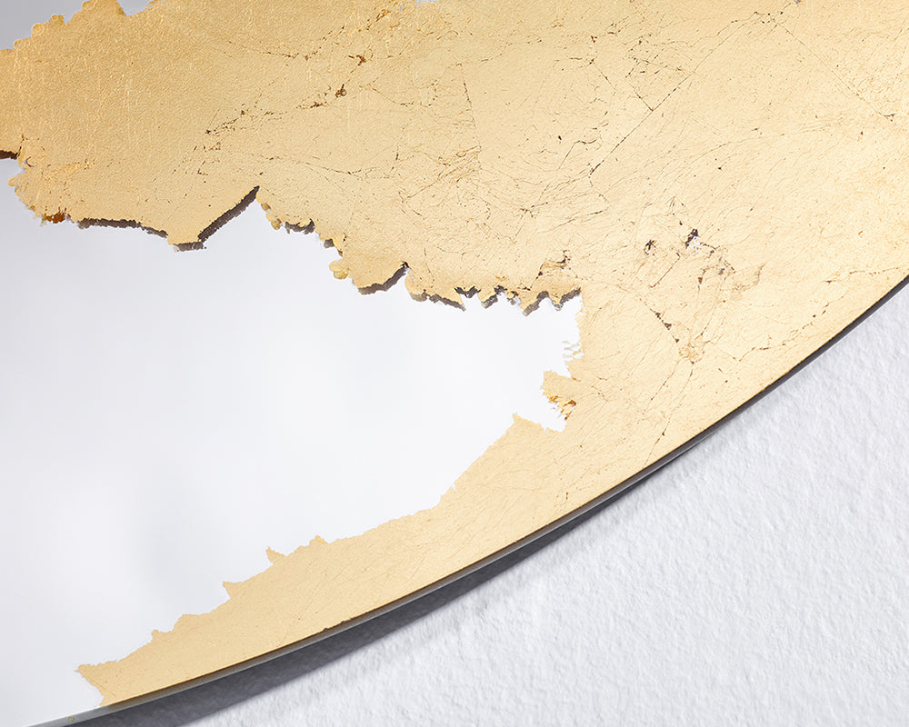 miroir rond doré mural moderne - Souffle d'intérieur