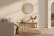 Miroir or rond Ornato 50 cm – contour doré fin, vue de face