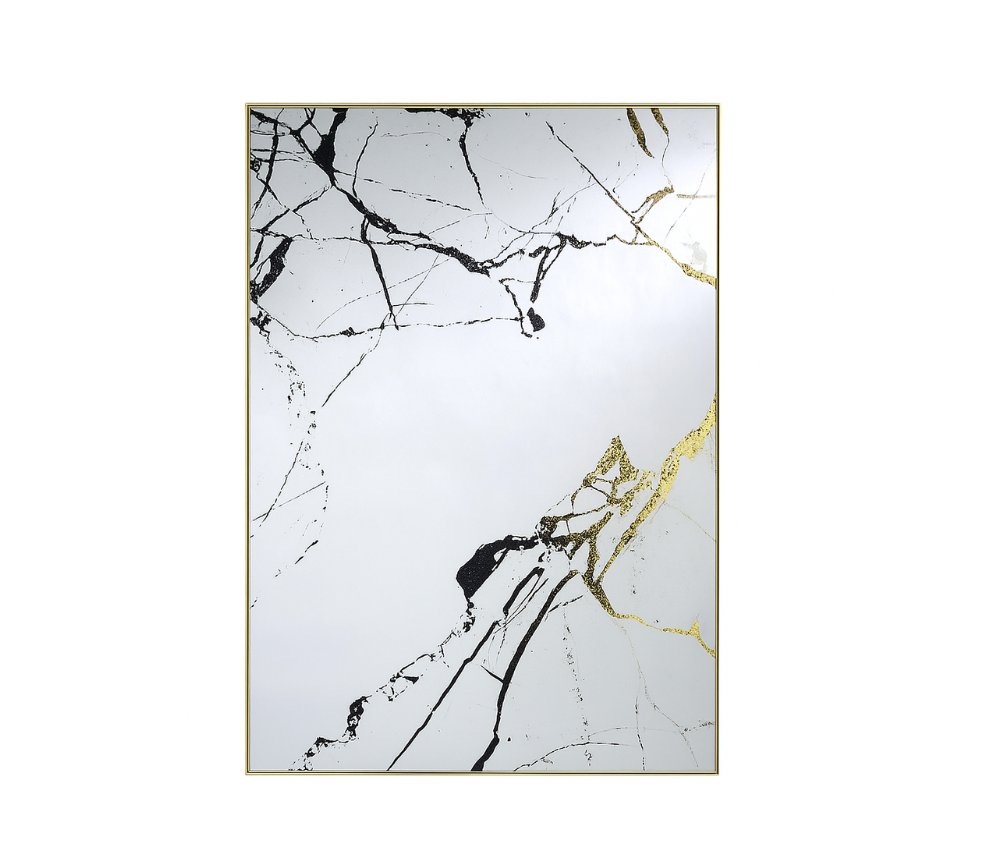 Miroir mural design moderne rectangulaire Marie – vue de face – cadre doré