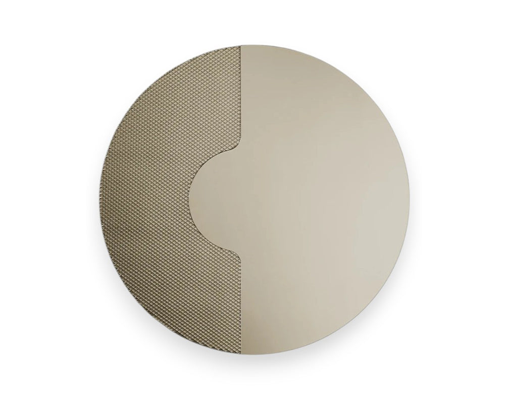 Miroir rond design Ilio – vue de face – bronze sans cadre