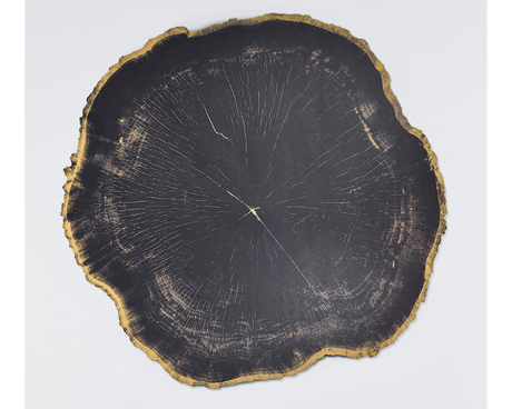 Miroir rond mural design Arbo noir en situation – épuré