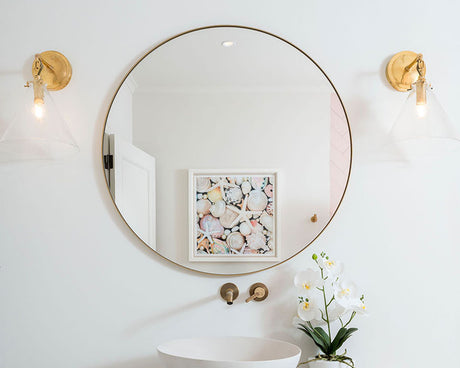 Miroir mural rond design contour doré - Deknudt mirrors - Souffle d'Intérieur