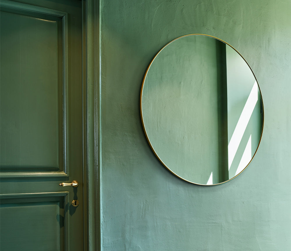 Miroir rond bronze Hoop Bronze – zoom vasque salle de bain