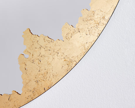zoom sur detail miroir rond doré - Souffle d'intérieur