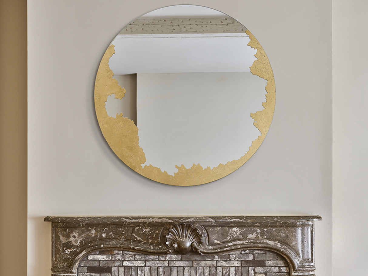 Miroir rond doré mural moderne 70cm - Ornatol