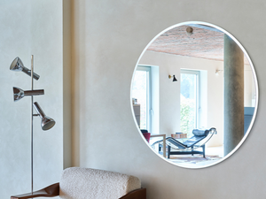 Large round designer mirror 123x123cm - Globo