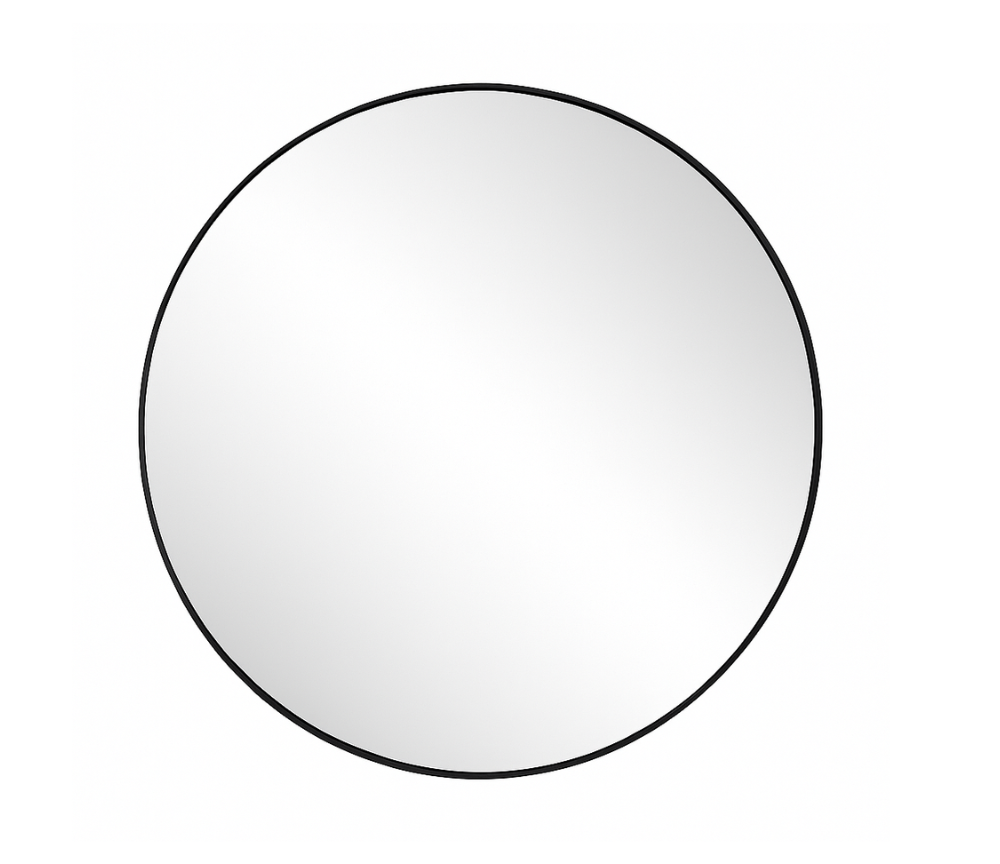 Black designer wall mirror 85x85cm - Hoop